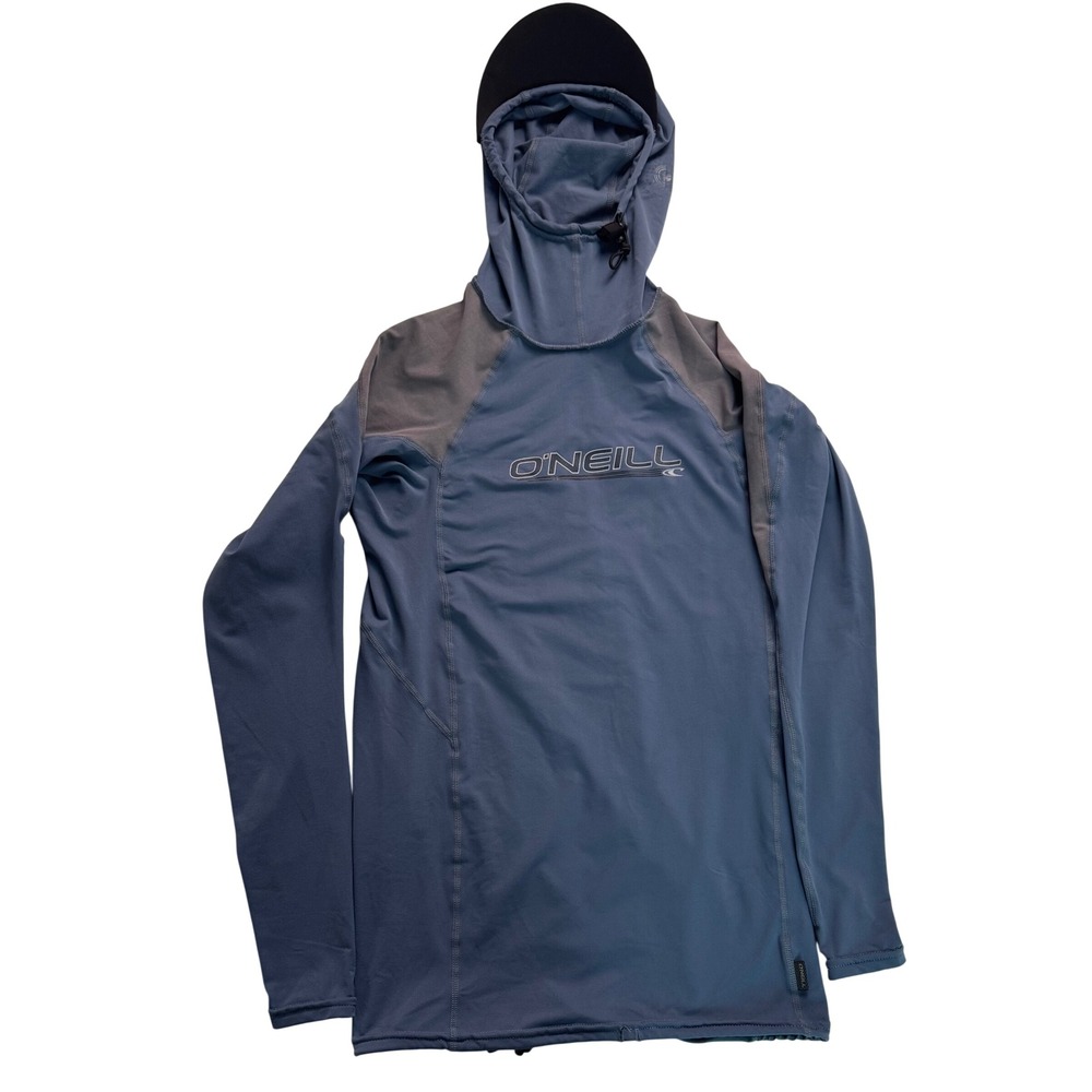 ONeill OZone Travel Series Sun Hoodie Rash Guard Blue Mens Large UPF 50+